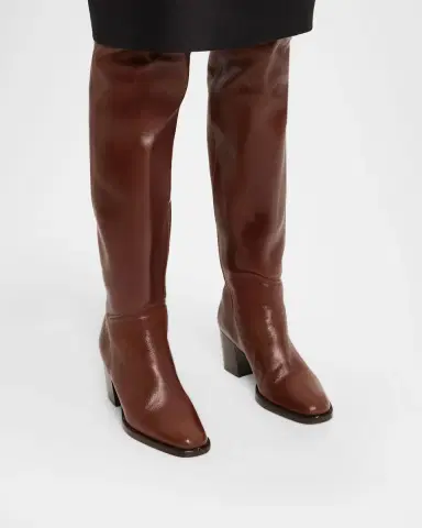 Saint Laurent Odeon Leather Over-The-Knee Boots | Thumbnail 2 Saint Laurent Odeon Leather Over-The-Knee Boots | Thumbnail 2