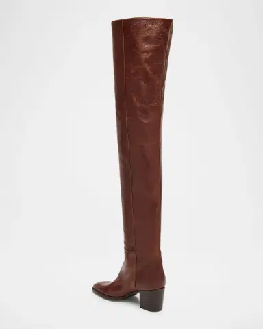 Saint Laurent Odeon Leather Over-The-Knee Boots | Thumbnail 4 Saint Laurent Odeon Leather Over-The-Knee Boots | Thumbnail 4