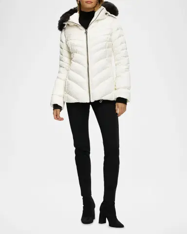 Gorski Down Apres-Ski Jacket with Detachable Toscana Lamb Hood Trim | Thumbnail 2 Gorski Down Apres-Ski Jacket with Detachable Toscana Lamb Hood Trim | Thumbnail 2