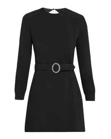 Saint Laurent Wool-Cotton Belted A-Line Mini Dress | Thumbnail 1 Saint Laurent Wool-Cotton Belted A-Line Mini Dress | Thumbnail 1