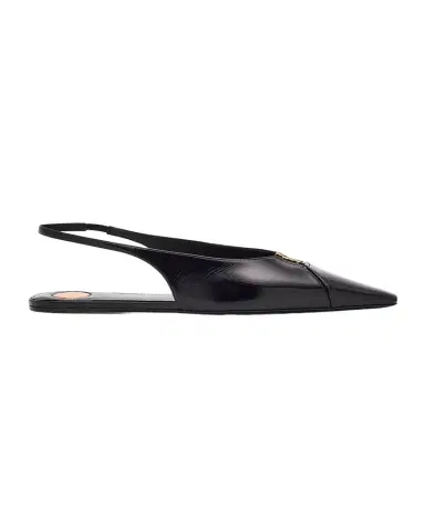 Saint Laurent Babylone Leather YSL Slingback Ballerina Flats | Thumbnail 1 Saint Laurent Babylone Leather YSL Slingback Ballerina Flats | Thumbnail 1