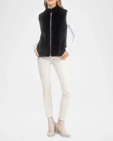 Gorski Select Lamb Shearling Zip Vest with Loro Piana Wool Back | Thumbnail 2 Gorski Select Lamb Shearling Zip Vest with Loro Piana Wool Back | Thumbnail 2