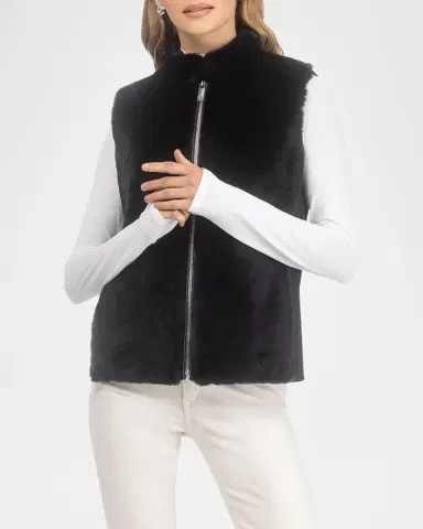 Gorski Select Lamb Shearling Zip Vest with Loro Piana Wool Back | Thumbnail 4 Gorski Select Lamb Shearling Zip Vest with Loro Piana Wool Back | Thumbnail 4