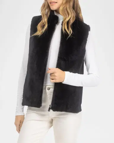 Gorski Select Lamb Shearling Zip Vest with Loro Piana Wool Back | Thumbnail 5 Gorski Select Lamb Shearling Zip Vest with Loro Piana Wool Back | Thumbnail 5