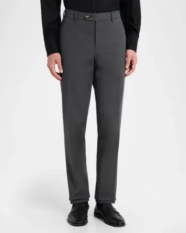 Brunello Cucinelli Men 's American Pima Italian-Fit Chino Trousers | Thumbnail 4 Brunello Cucinelli Men 's American Pima Italian-Fit Chino Trousers | Thumbnail 4