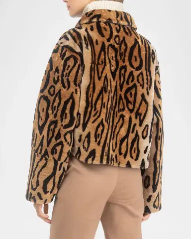 Gorski Ocelot-Print Shearling Lamb Zip Jacket | Thumbnail 2 Gorski Ocelot-Print Shearling Lamb Zip Jacket | Thumbnail 2