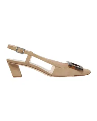 Roger Vivier Belle Vivier Suede Turtle Slingback Pumps | Thumbnail 1 Roger Vivier Belle Vivier Suede Turtle Slingback Pumps | Thumbnail 1