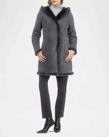 Gorski Merino Shearling Lamb Parka With Whipstitch Trim | Thumbnail 2 Gorski Merino Shearling Lamb Parka With Whipstitch Trim | Thumbnail 2