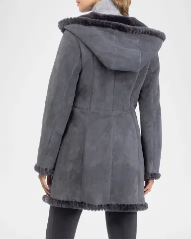 Gorski Merino Shearling Lamb Parka With Whipstitch Trim | Thumbnail 3 Gorski Merino Shearling Lamb Parka With Whipstitch Trim | Thumbnail 3