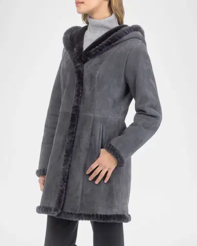 Gorski Merino Shearling Lamb Parka With Whipstitch Trim | Thumbnail 4 Gorski Merino Shearling Lamb Parka With Whipstitch Trim | Thumbnail 4