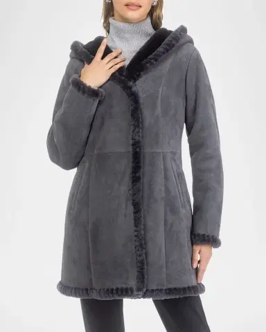 Gorski Merino Shearling Lamb Parka With Whipstitch Trim | Thumbnail 5 Gorski Merino Shearling Lamb Parka With Whipstitch Trim | Thumbnail 5