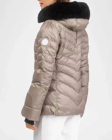 Gorski Down Apres-Ski Jacket with Detachable Toscana Lamb Hood Trim | Thumbnail 3 Gorski Down Apres-Ski Jacket with Detachable Toscana Lamb Hood Trim | Thumbnail 3