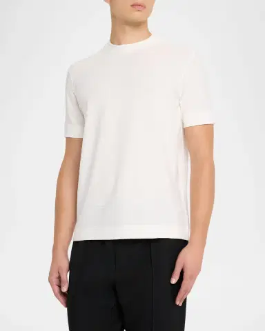 Emporio Armani Men's Tonal Basketweave Crewneck T-Shirt | Thumbnail 4 Emporio Armani Men's Tonal Basketweave Crewneck T-Shirt | Thumbnail 4