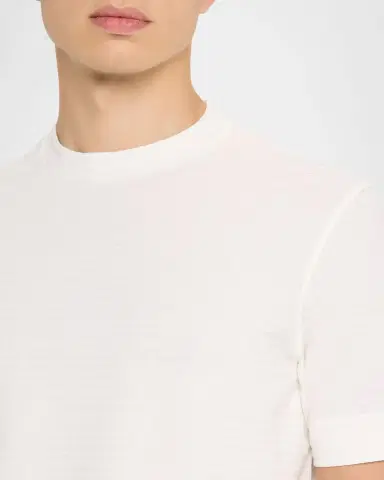 Emporio Armani Men's Tonal Basketweave Crewneck T-Shirt | Thumbnail 5 Emporio Armani Men's Tonal Basketweave Crewneck T-Shirt | Thumbnail 5