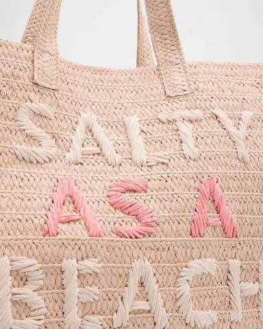 BTB Los Angeles Salty as a Beach Straw Tote Bag | Thumbnail 5 BTB Los Angeles Salty as a Beach Straw Tote Bag | Thumbnail 5