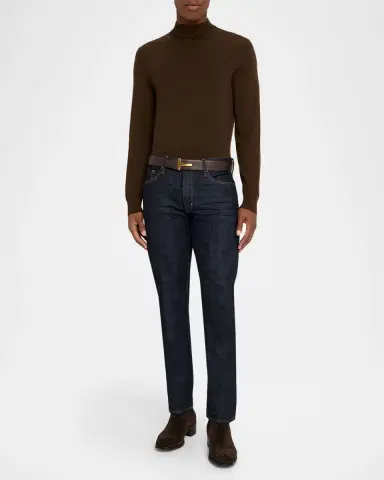 Tom Ford Men's Dark Rinse Selvedge Straight-Fit Jeans | Thumbnail 2 Tom Ford Men's Dark Rinse Selvedge Straight-Fit Jeans | Thumbnail 2