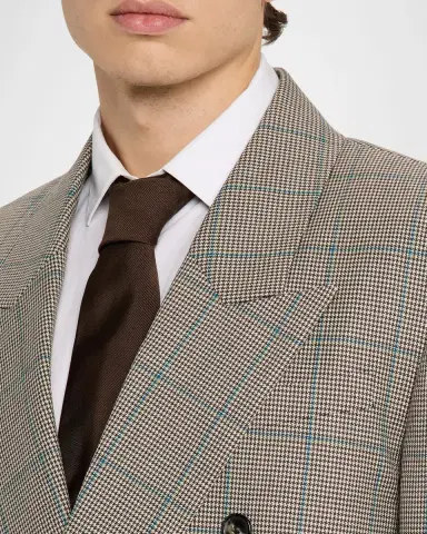 Saint Laurent Men's Double-Breasted Check Wool Blazer | Thumbnail 5 Saint Laurent Men's Double-Breasted Check Wool Blazer | Thumbnail 5