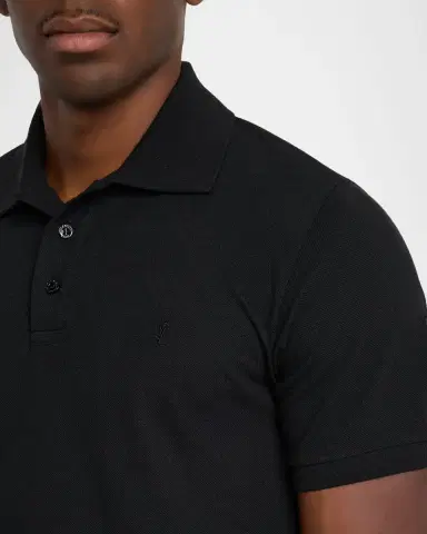 Saint Laurent Men's Embroidered Cassandre Cotton Polo Shirt | Thumbnail 5 Saint Laurent Men's Embroidered Cassandre Cotton Polo Shirt | Thumbnail 5