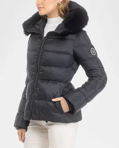 Gorski Short Down Apres-Ski Jacket with Detachable Toscana Lamb Hood Trim | Thumbnail 4 Gorski Short Down Apres-Ski Jacket with Detachable Toscana Lamb Hood Trim | Thumbnail 4