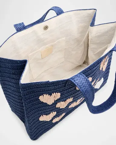 BTB Los Angeles Embroidered Heart Beach Tote Bag | Thumbnail 3 BTB Los Angeles Embroidered Heart Beach Tote Bag | Thumbnail 3
