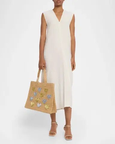BTB Los Angeles Embroidered Heart Beach Tote Bag | Thumbnail 9 BTB Los Angeles Embroidered Heart Beach Tote Bag | Thumbnail 9