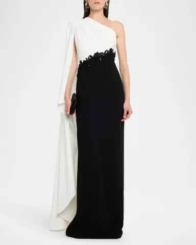 Rickie Freeman for Teri Jon Cape-Sleeve Column Gown | Thumbnail 2 Rickie Freeman for Teri Jon Cape-Sleeve Column Gown | Thumbnail 2