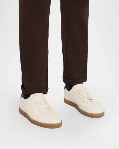 Brunello Cucinelli Men's Deerskin Leather T-Toe Sneakers | Thumbnail 2 Brunello Cucinelli Men's Deerskin Leather T-Toe Sneakers | Thumbnail 2