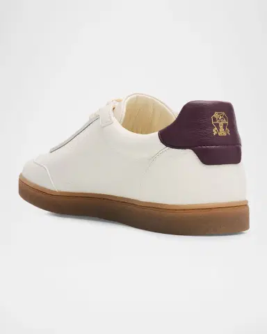 Brunello Cucinelli Men's Deerskin Leather T-Toe Sneakers | Thumbnail 4 Brunello Cucinelli Men's Deerskin Leather T-Toe Sneakers | Thumbnail 4