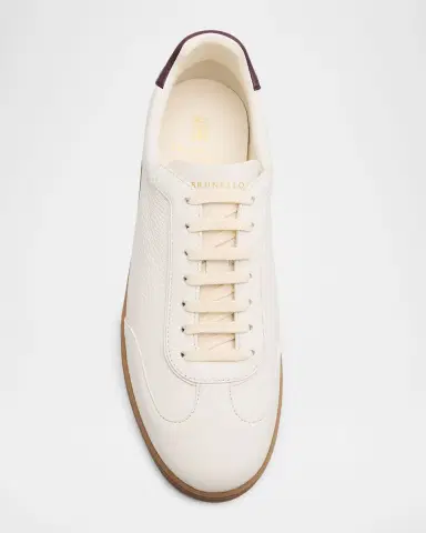 Brunello Cucinelli Men's Deerskin Leather T-Toe Sneakers | Thumbnail 6 Brunello Cucinelli Men's Deerskin Leather T-Toe Sneakers | Thumbnail 6