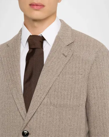 Giorgio Armani Men's Herringbone Cashmere and Wool Sport Coat | Thumbnail 5 Giorgio Armani Men's Herringbone Cashmere and Wool Sport Coat | Thumbnail 5