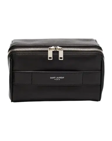Saint Laurent Men's Small Cube Trousse Leather Toiletry Case | Thumbnail 1 Saint Laurent Men's Small Cube Trousse Leather Toiletry Case | Thumbnail 1