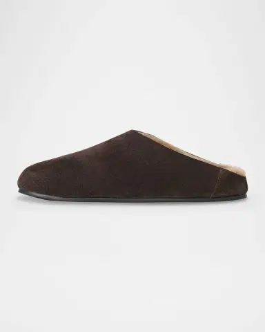 The Row Hudson Shearling-Lined Suede Slide Mules | Thumbnail 4 The Row Hudson Shearling-Lined Suede Slide Mules | Thumbnail 4