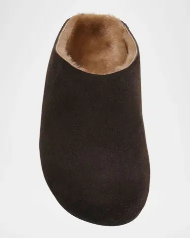 The Row Hudson Shearling-Lined Suede Slide Mules | Thumbnail 5 The Row Hudson Shearling-Lined Suede Slide Mules | Thumbnail 5