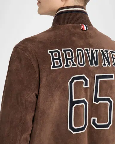 Thom Browne Men's Browne 65 Suede Bomber Jacket | Thumbnail 5 Thom Browne Men's Browne 65 Suede Bomber Jacket | Thumbnail 5