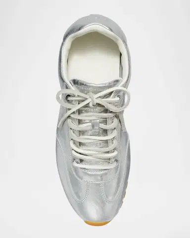 Tory Burch Field Metallic Leather Low-Top Sneakers | Thumbnail 4 Tory Burch Field Metallic Leather Low-Top Sneakers | Thumbnail 4