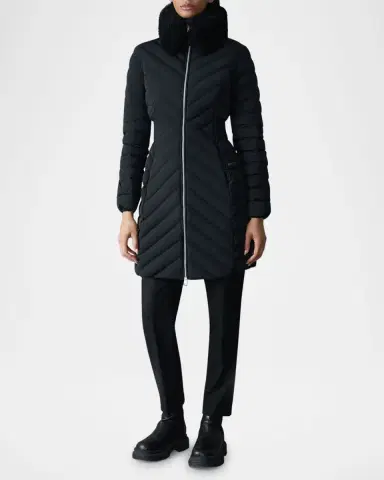 Mackage Lyris Quilted Down Coat with Detachable Shearling Trim | Thumbnail 2 Mackage Lyris Quilted Down Coat with Detachable Shearling Trim | Thumbnail 2