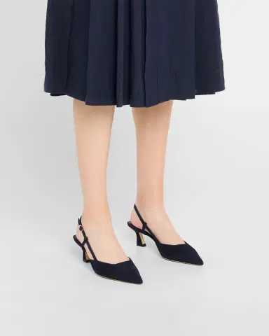 Stuart Weitzman Vinnie Suede Kitten Slingback Pumps | Thumbnail 2 Stuart Weitzman Vinnie Suede Kitten Slingback Pumps | Thumbnail 2