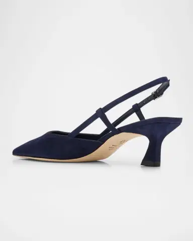 Stuart Weitzman Vinnie Suede Kitten Slingback Pumps | Thumbnail 4 Stuart Weitzman Vinnie Suede Kitten Slingback Pumps | Thumbnail 4
