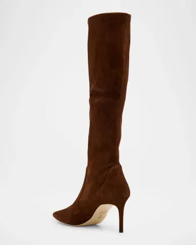 Stuart Weitzman Stuart Power Suede Stiletto Knee Boots | Thumbnail 4 Stuart Weitzman Stuart Power Suede Stiletto Knee Boots | Thumbnail 4