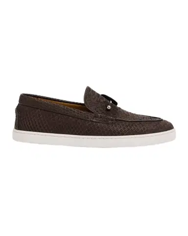 Christian Louboutin Men's Chambeliboat Python Collar-Pin Boat Shoes | Thumbnail 1 Christian Louboutin Men's Chambeliboat Python Collar-Pin Boat Shoes | Thumbnail 1