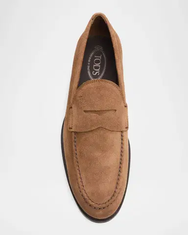 Tod 's Men's Suede Rubber-Sole Penny Loafers | Thumbnail 6 Tod 's Men's Suede Rubber-Sole Penny Loafers | Thumbnail 6