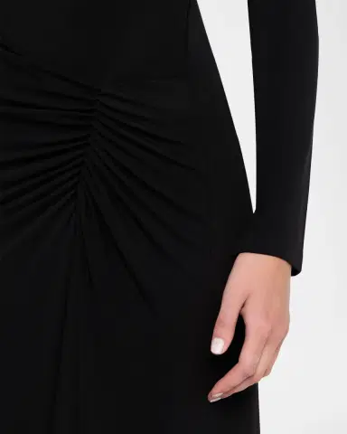 Simkhai Ferrera Ruched Long-Sleeve Midi Dress | Thumbnail 5 Simkhai Ferrera Ruched Long-Sleeve Midi Dress | Thumbnail 5