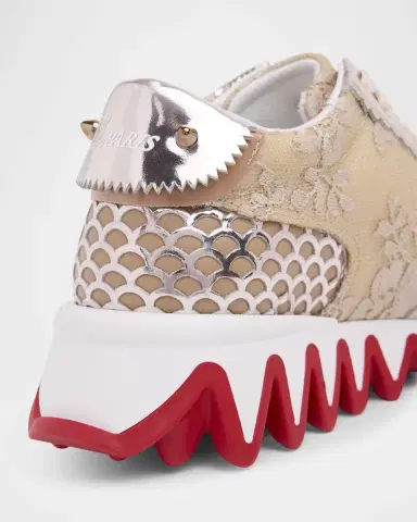 Christian Louboutin Girl's Mini Shark Mixed Media Sneakers, Toddler/Kid | Thumbnail 3 Christian Louboutin Girl's Mini Shark Mixed Media Sneakers, Toddler/Kid | Thumbnail 3