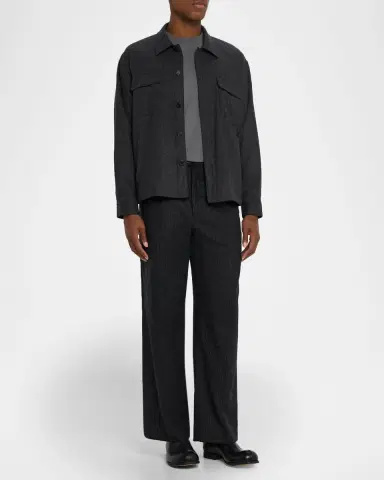 FRAME Men's Pinstripe Wide Leg Trousers | Thumbnail 2 FRAME Men's Pinstripe Wide Leg Trousers | Thumbnail 2