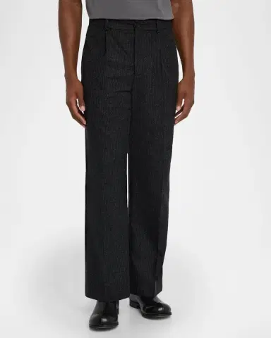 FRAME Men's Pinstripe Wide Leg Trousers | Thumbnail 4 FRAME Men's Pinstripe Wide Leg Trousers | Thumbnail 4