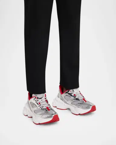 Christian Louboutin Men's So Flo Mesh & Metallic Leather Runner Sneakers | Thumbnail 2 Christian Louboutin Men's So Flo Mesh & Metallic Leather Runner Sneakers | Thumbnail 2