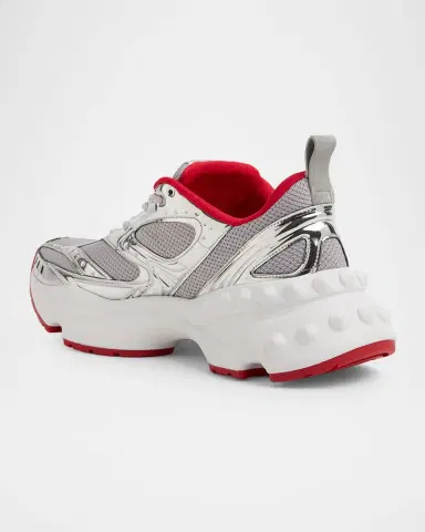 Christian Louboutin Men's So Flo Mesh & Metallic Leather Runner Sneakers | Thumbnail 4 Christian Louboutin Men's So Flo Mesh & Metallic Leather Runner Sneakers | Thumbnail 4