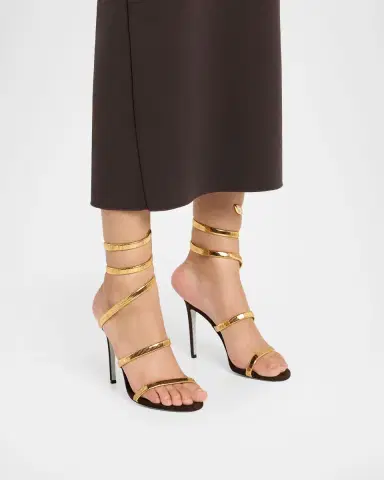 René Caovilla Meta Snake Spiral-Wrap Suede Sandals | Thumbnail 2 René Caovilla Meta Snake Spiral-Wrap Suede Sandals | Thumbnail 2