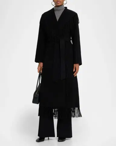 Simkhai Carrie Belted Fringe Robe Coat | Thumbnail 2 Simkhai Carrie Belted Fringe Robe Coat | Thumbnail 2