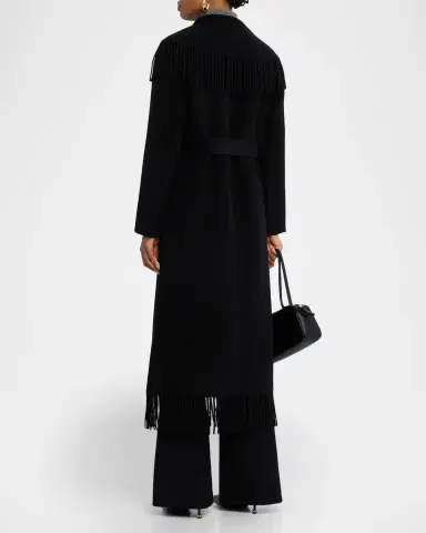 Simkhai Carrie Belted Fringe Robe Coat | Thumbnail 3 Simkhai Carrie Belted Fringe Robe Coat | Thumbnail 3
